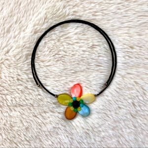 Flower choker beaded necklace